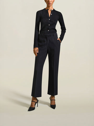 Nora Trouser in Black Summer Suiting