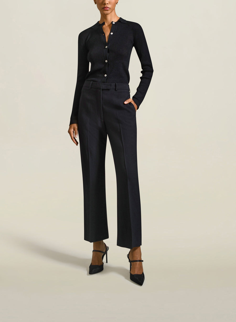 Nora Trouser in Black Summer Suiting