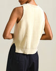 Quinn Sweater Vest in Cream Cotton