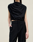 Naia Draped Top in Soft Satin