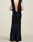 Toma Draped Gown in Soft Satin