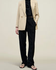 Phoebe Tuxedo Trouser in Wool Combo