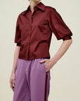 Colette 3/4 Sleeve Button Down in Cotton Sateen