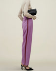 Phoebe Tuxedo Trouser in Wool Combo