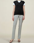 Logan V-Neck Vest in Slub Cotton