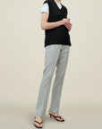 Logan V-Neck Vest in Slub Cotton