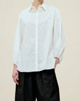 Ilia Balloon Sleeve Blouse in Soft Cotton