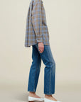 Chloé Bib Button Down in Blue Plaid