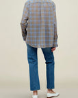 Chloé Bib Button Down in Blue Plaid