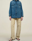Benet Shirt Jacket in Dark Stonewash