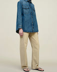 Benet Shirt Jacket in Dark Stonewash