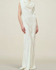 Toma Draped Gown in Soft Satin