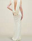 Toma Draped Gown in Soft Satin