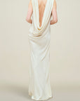 Toma Draped Gown in Soft Satin