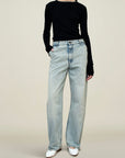 Column Leg Jean in Cotton Denim