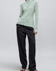 Frankie Button Down in Matte Jersey