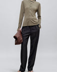 Frankie Button Down in Matte Jersey