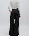 Fatima Wide Leg Trouser in Basket Weave