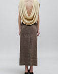 Regina Drawstring Skirt in Linen Stripe