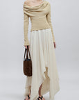 Felicity Cascade Skirt in Boucle Grid
