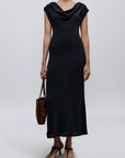 Manon Cowl Neck Dress in Cotton Nylon