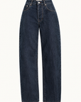 Callum Barrel Jean in Flocked Denim