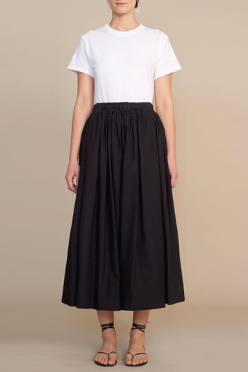Patch Pocket Full Skirt in Black