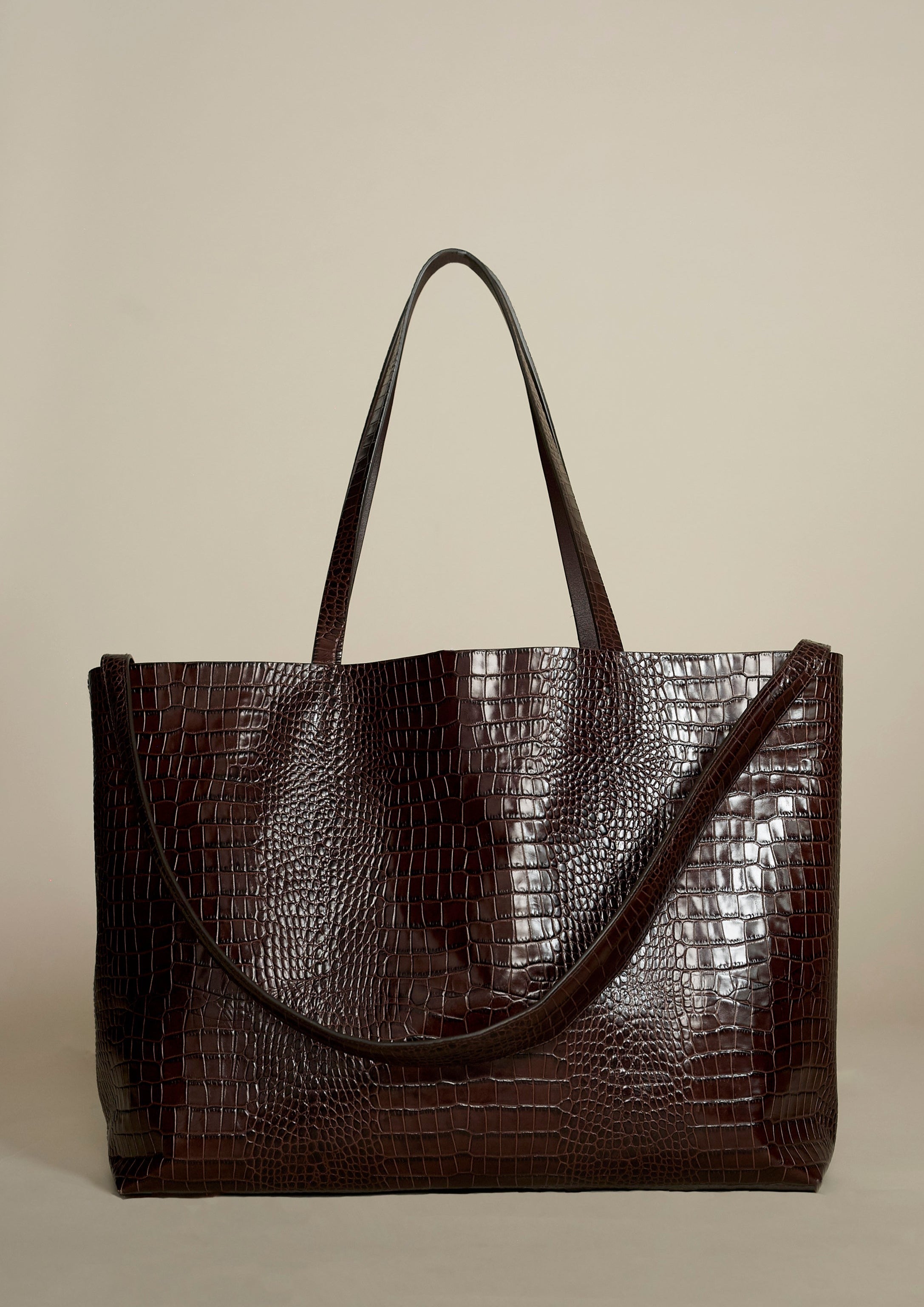 Brown croc tote Clearance