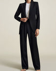 Mia Shawl Collar Blazer in Black Sporty Suiting