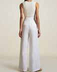 Madelynn Trouser in White Linen
