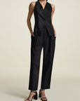 Tiffany Trouser in Black Deadstock Linen
