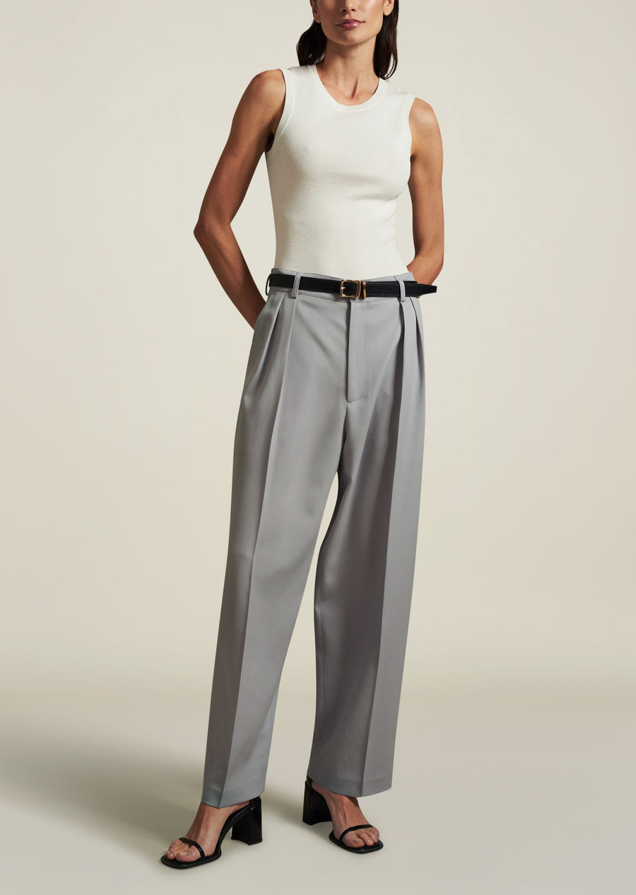 Houghton Pleated Trouser in Platinum
