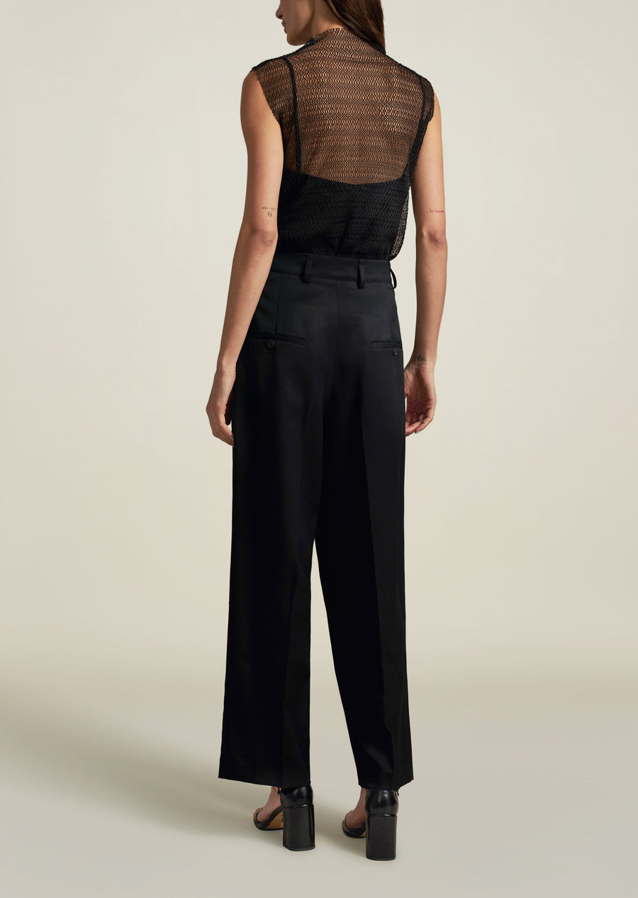 Houghton Pleated Trouser in Black