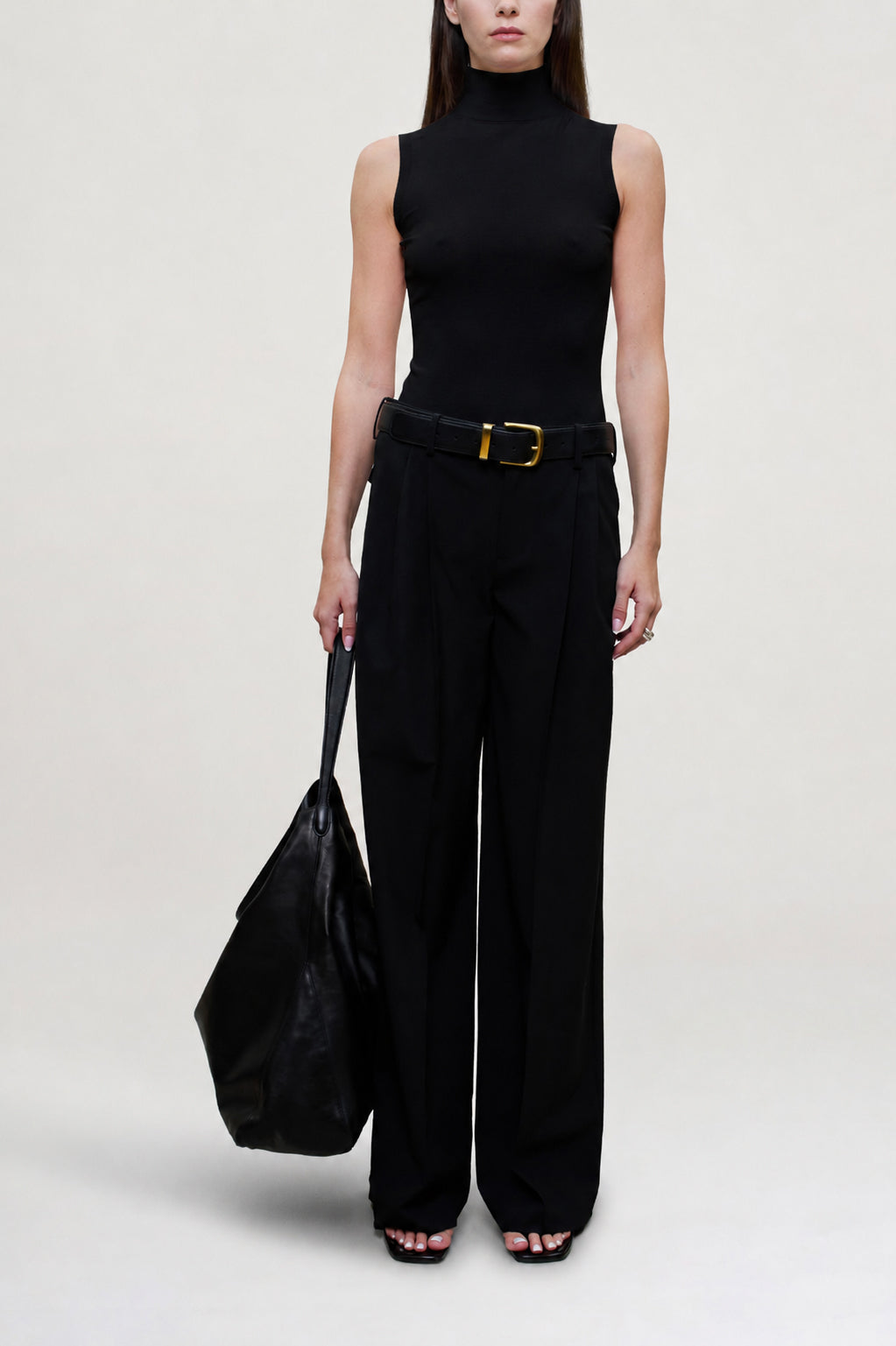 Tali Sleeveless Turtleneck in Compact Viscose