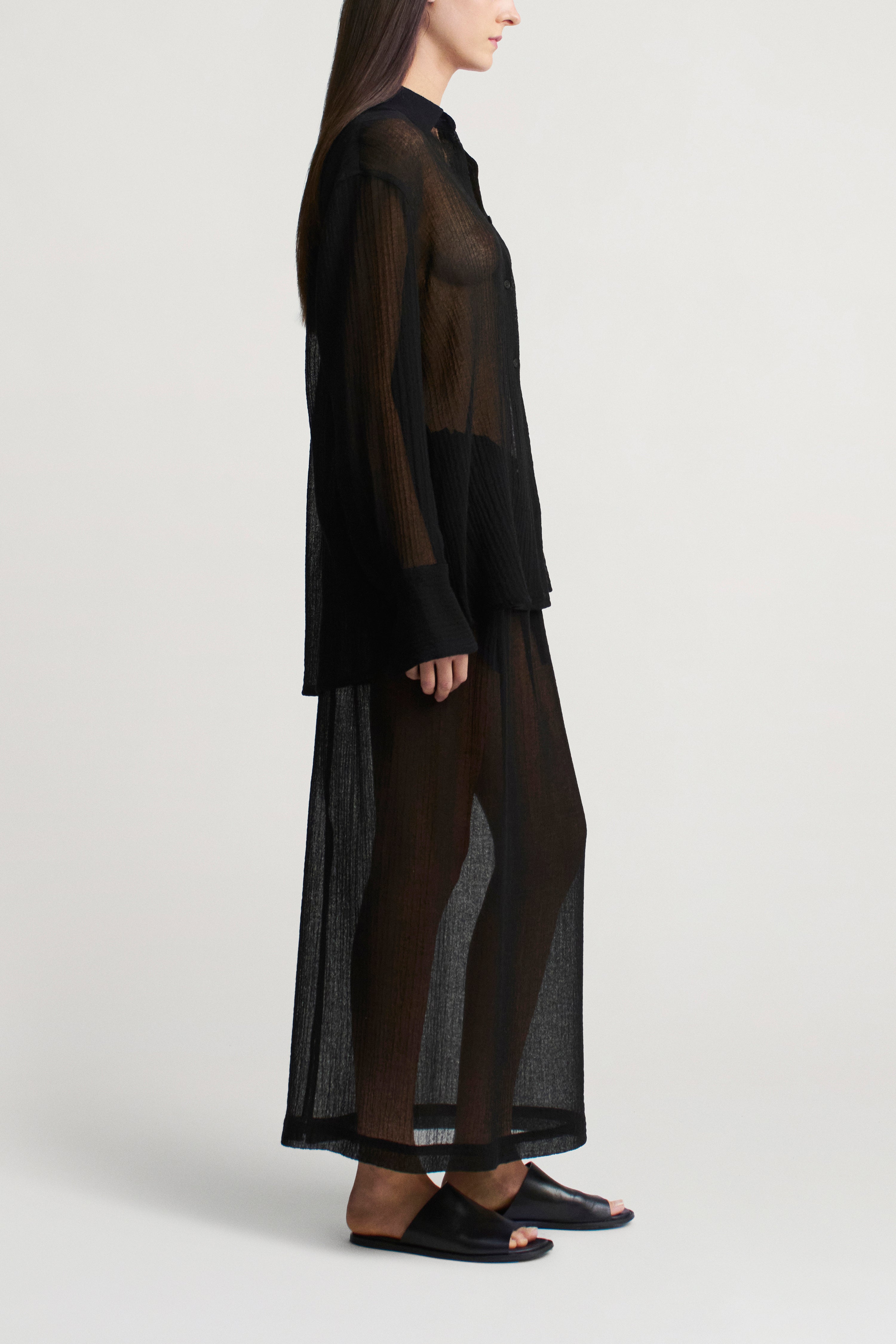 Mollie Button Down in Wool Gauze