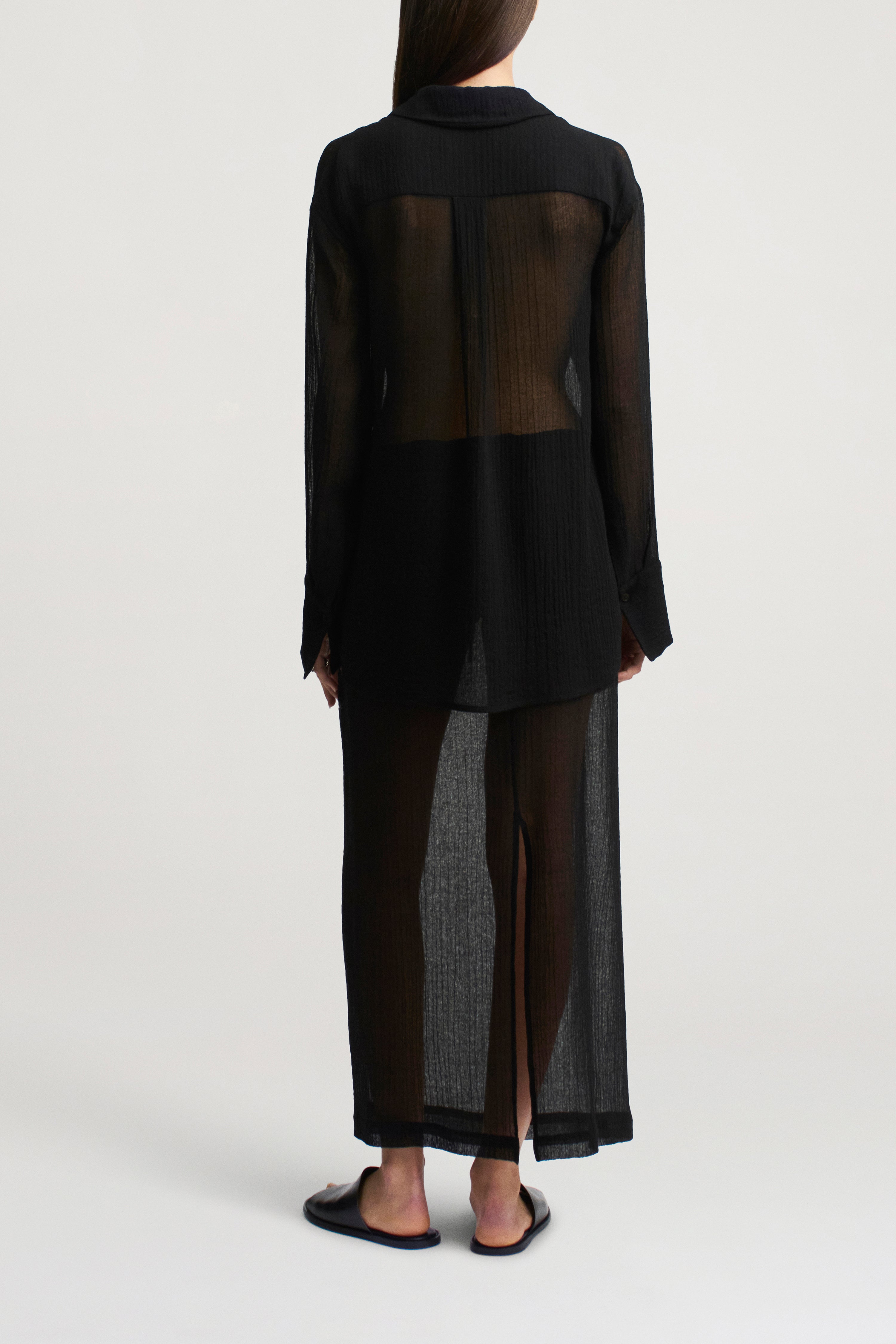 Regina Drawstring Skirt in Wool Gauze