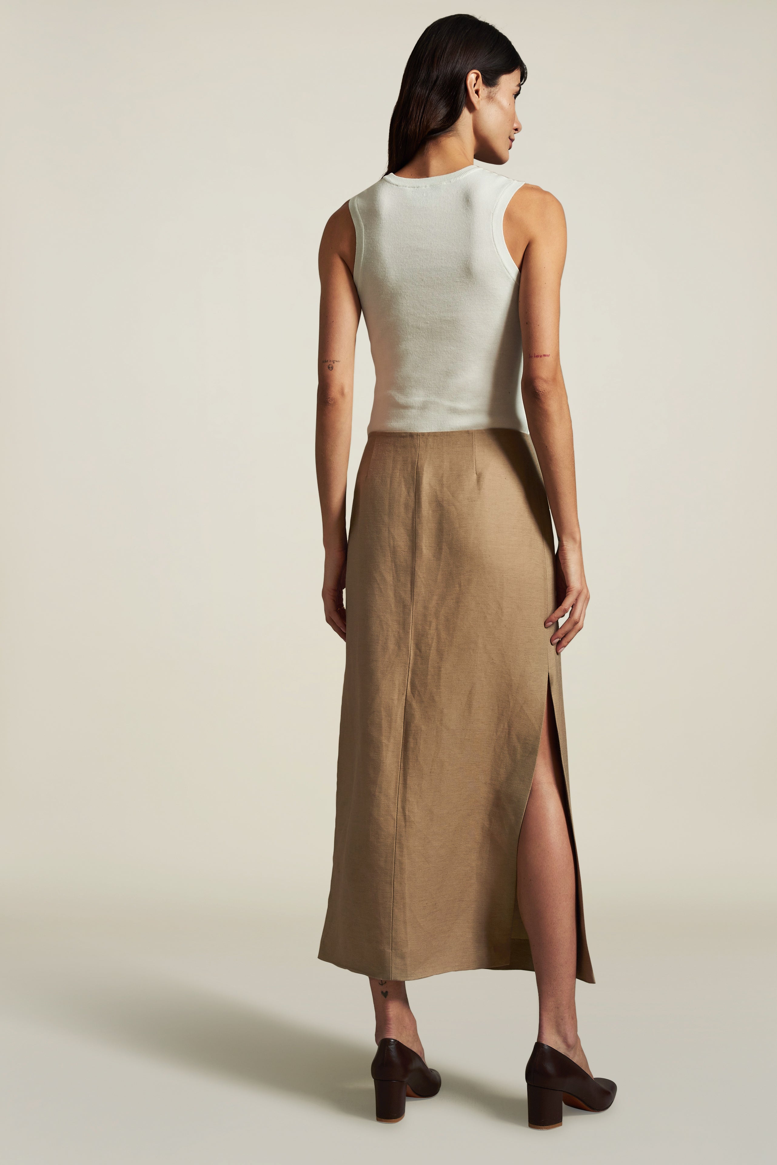 Ana Racer Tank in Viscose Linen