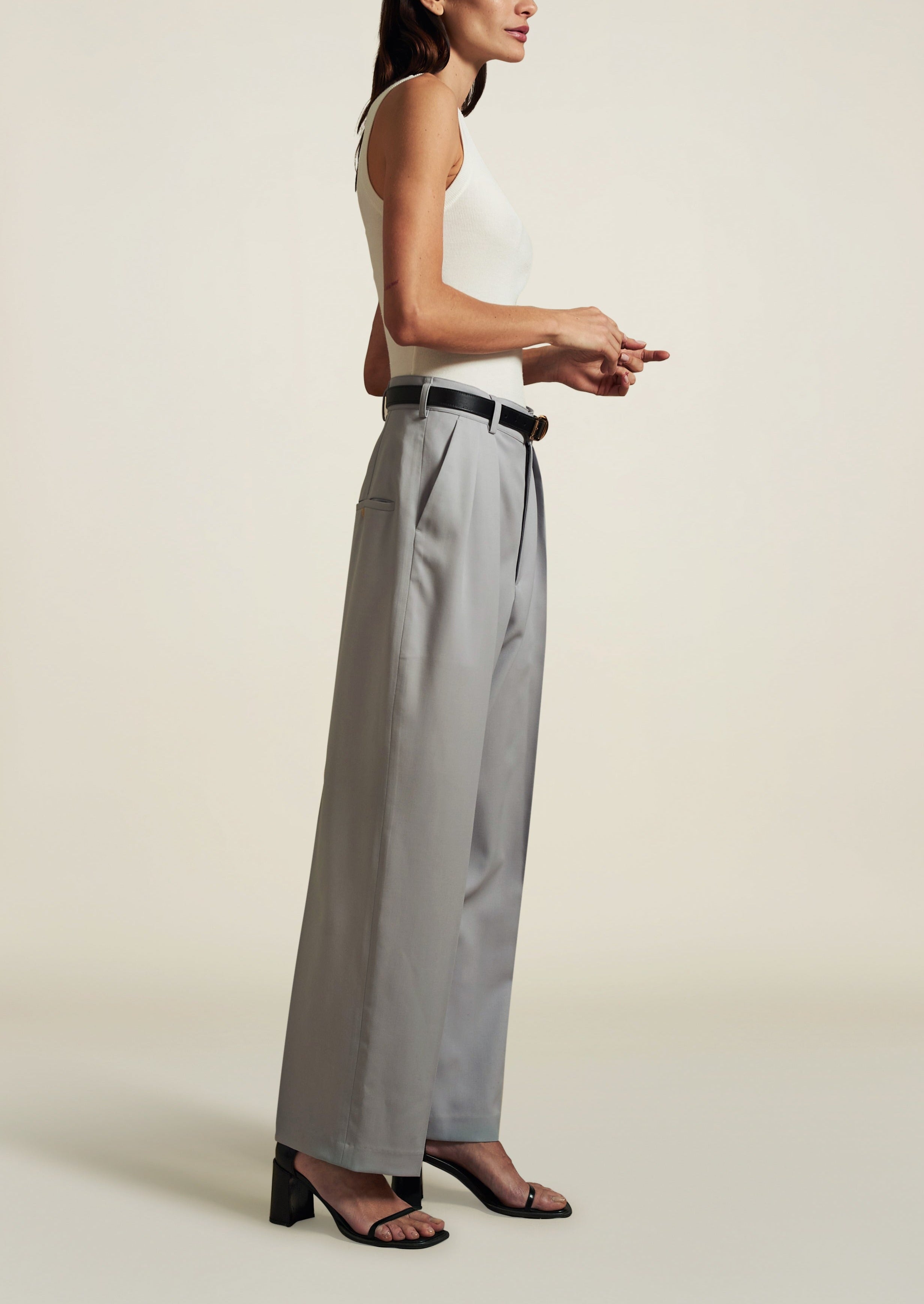 Ana Racer Tank in Viscose Linen