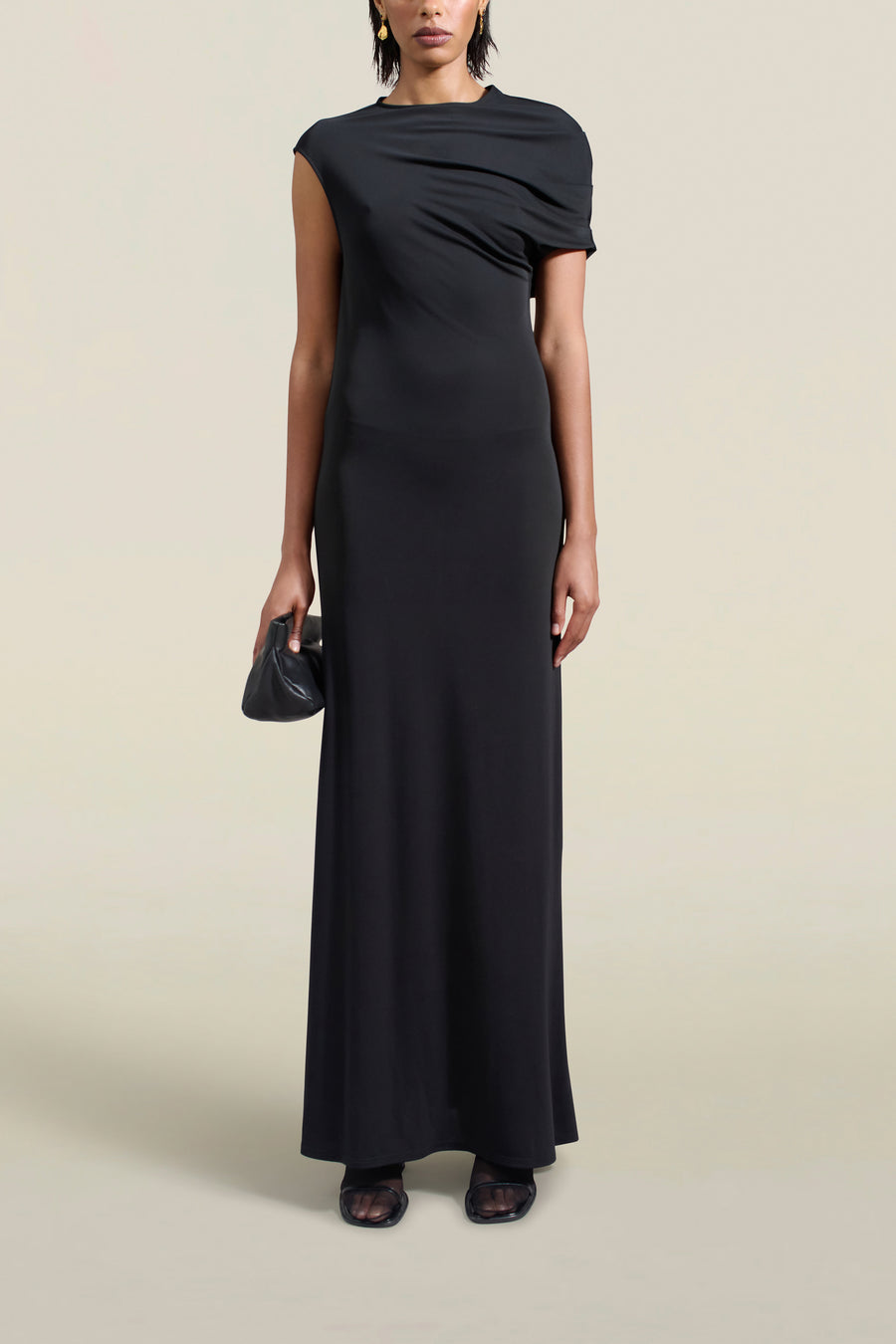 Magda Sleeveless Dress in Midnight Slinky Jersey