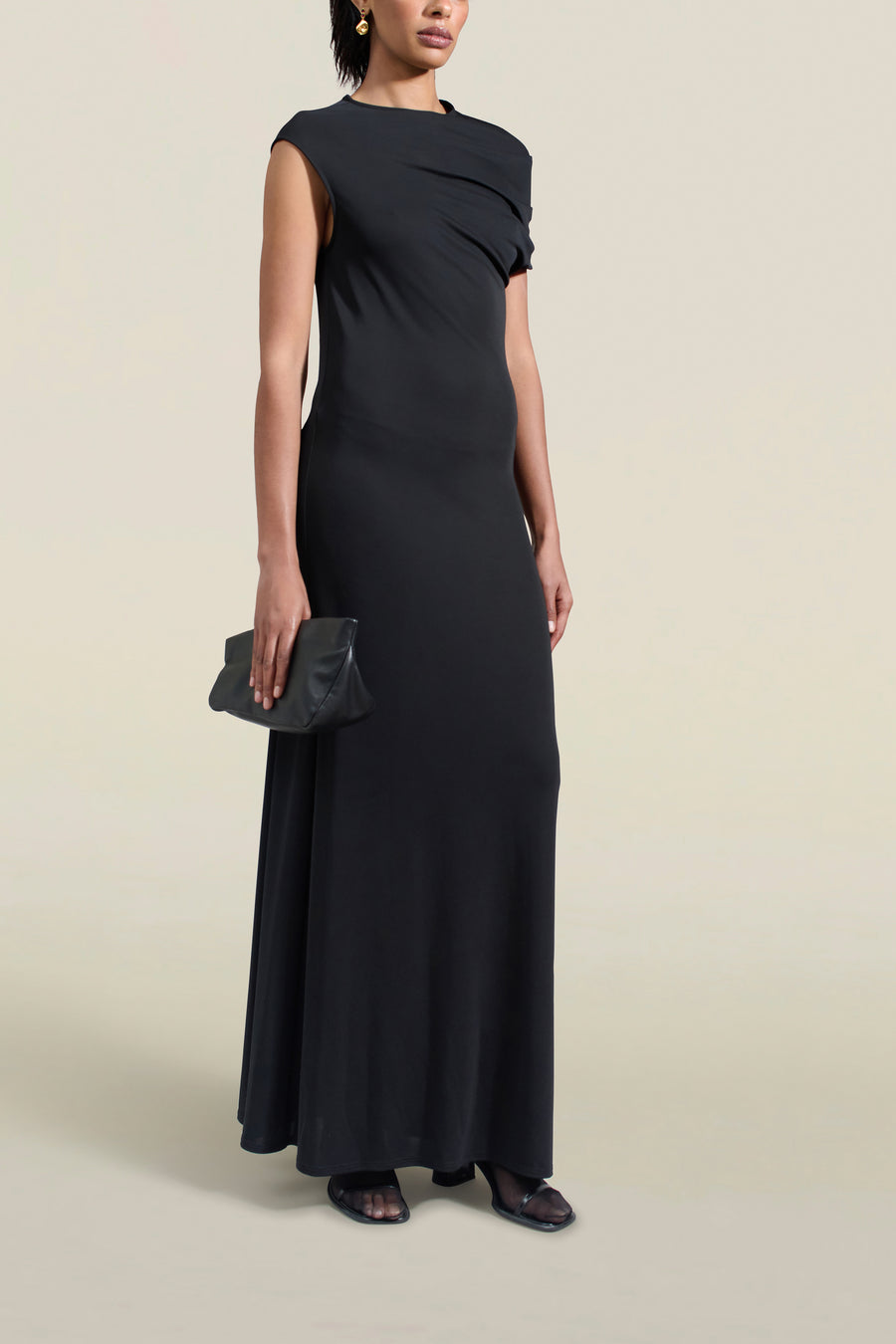 Magda Sleeveless Dress in Midnight Slinky Jersey