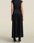 Victoria Draped Gown in Black Slinky Jersey