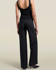 Fallon Pointelle Camisole in Black Viscose Blend