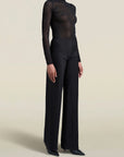 Adira Bias Pant in Black Viscose Wool