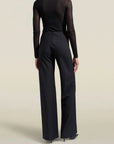 Adira Bias Pant in Black Viscose Wool