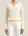 Aubrey Cashmere Polo in Cream