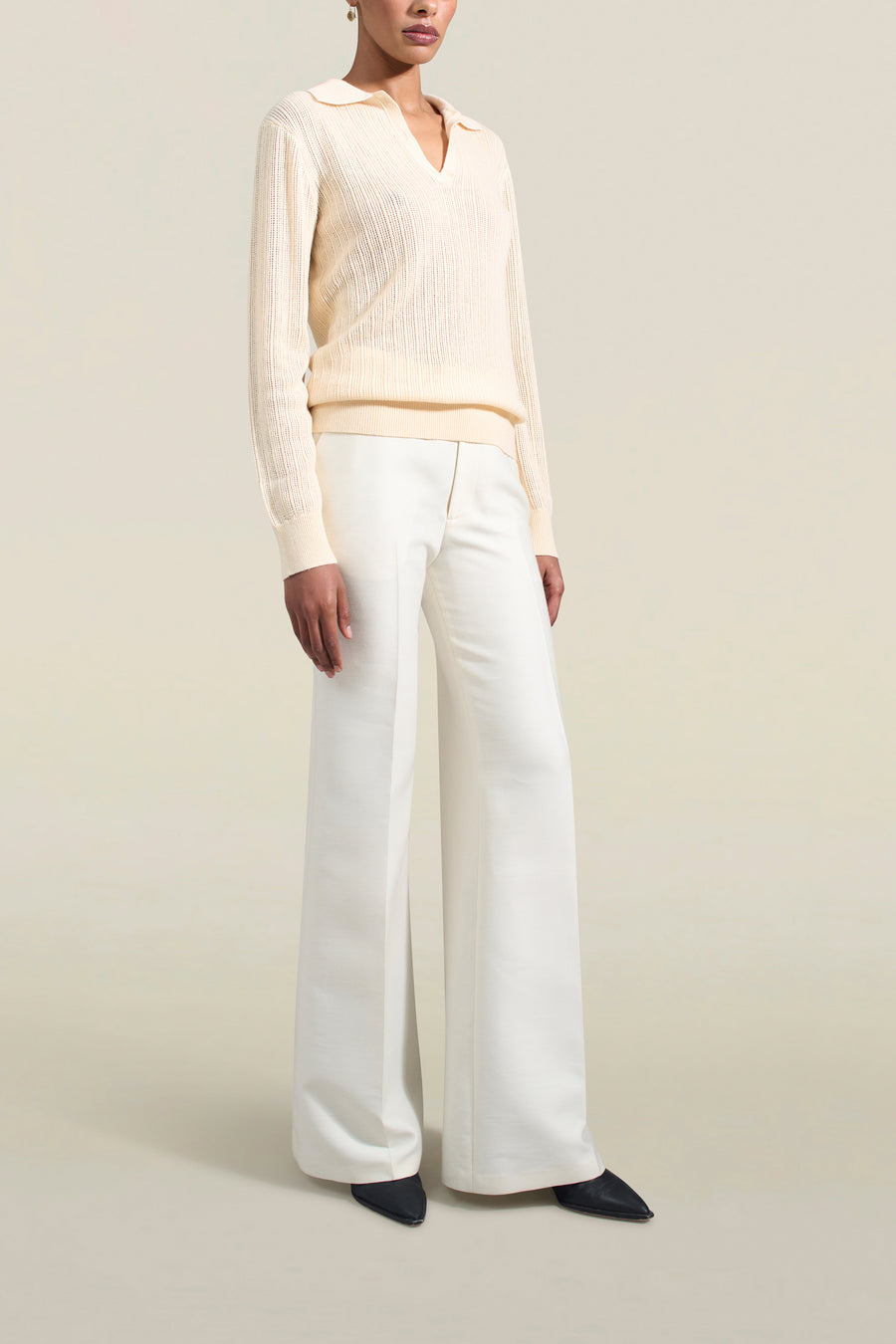 Aubrey Cashmere Polo in Cream