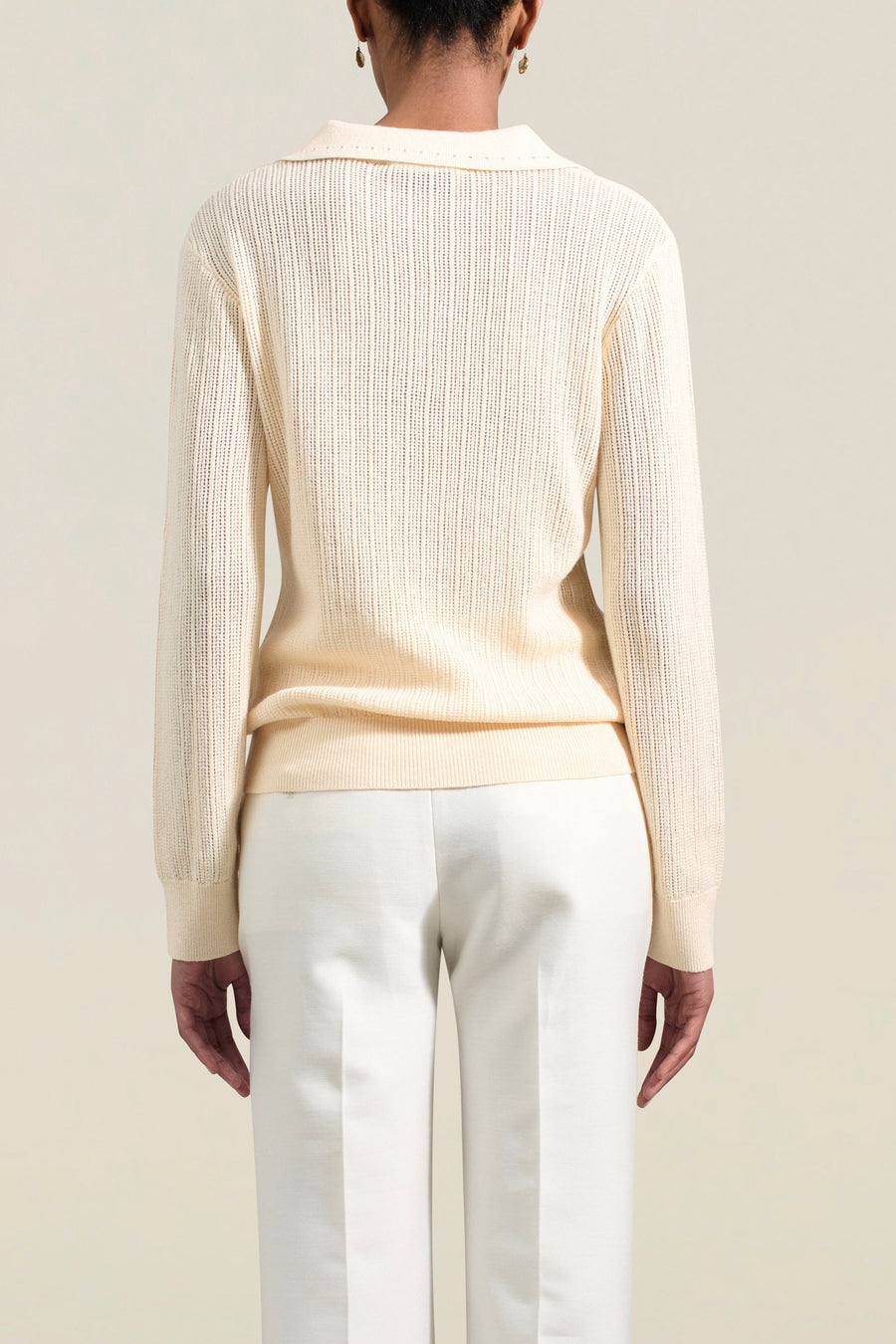 Aubrey Cashmere Polo in Cream