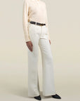 Athena Flare Pant in Cream Silk Wool