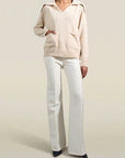 Betina Collared Sweater in Beige Cashmere Wool Blend