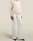 Betina Collared Sweater in Beige Cashmere Wool Blend